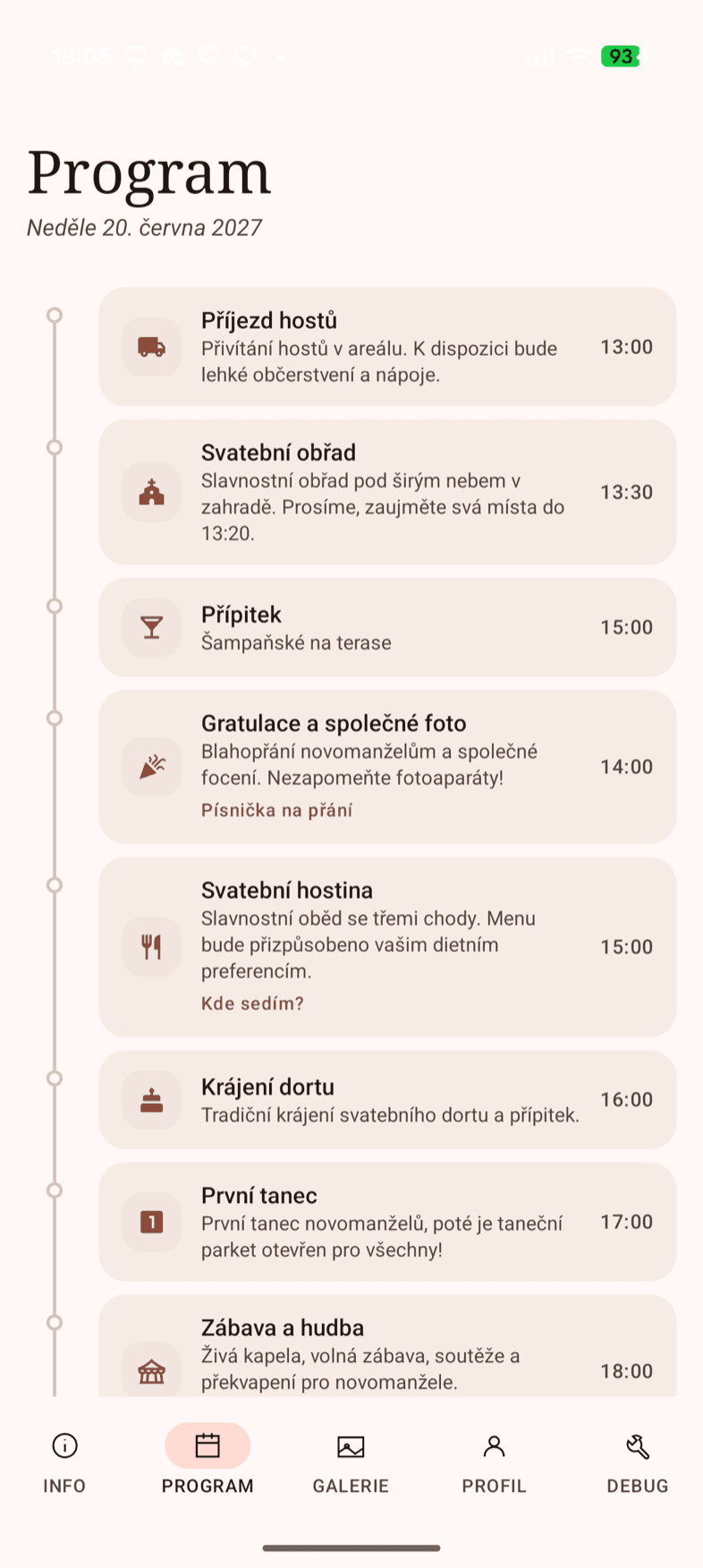 Program — ukázka obrazovky